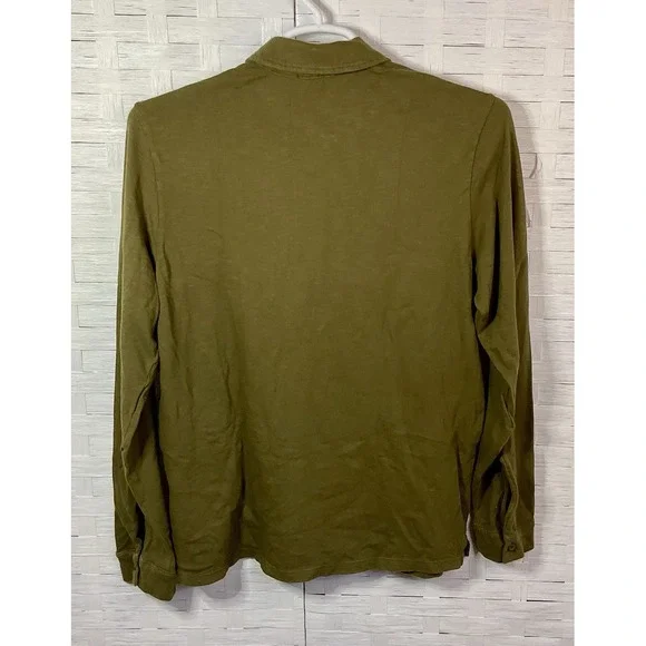 Cotton Citizen Mens Presley Slub Knit Shirt Sz L Olive Green LS Button Up - Picture 2 of 8